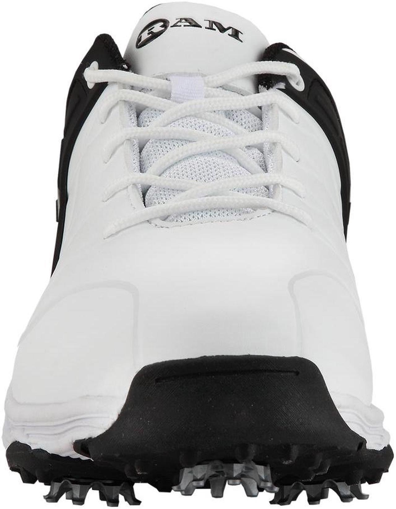 Alt view image 3 of 4 - Ram Golf FX Tour Mens Waterproof Golf Shoes - White / Black 7.5