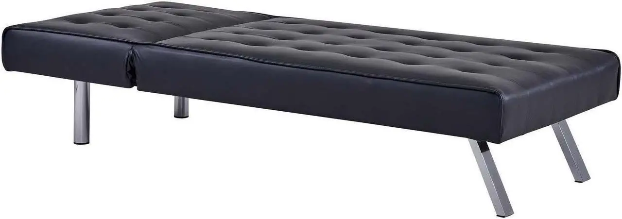 Alt view image 3 of 3 - Homegear Furniture Recliner Chaise Lounge Single Sleeper Futon Black