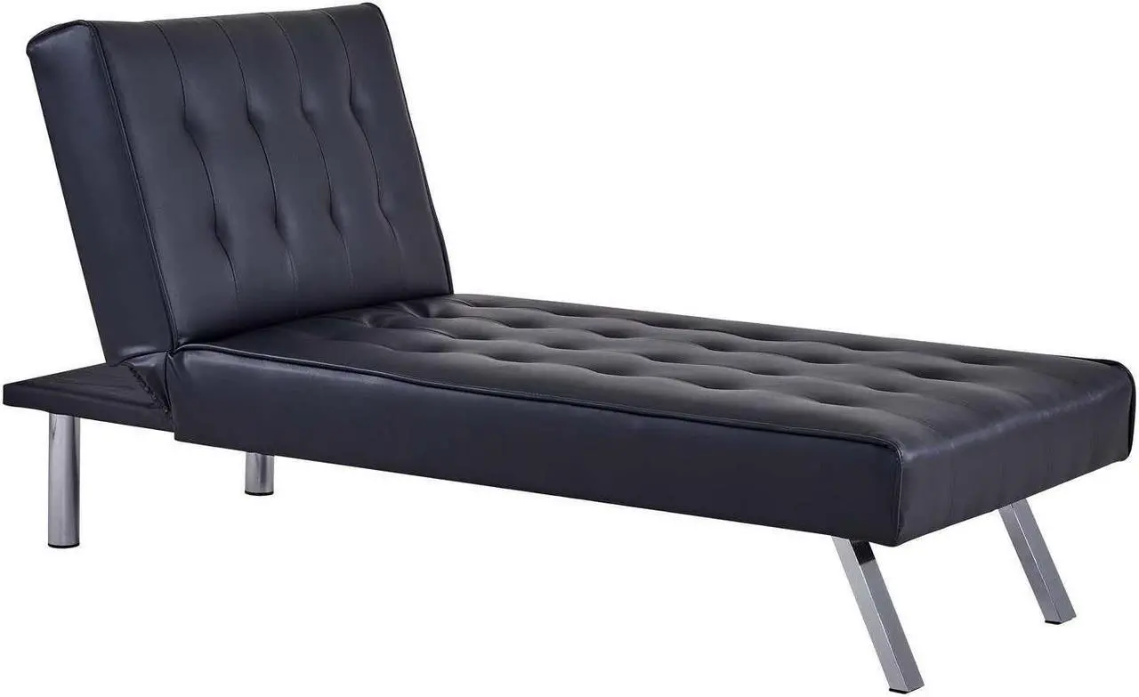 Main image of Homegear Furniture Recliner Chaise Lounge Single Sleeper Futon Black