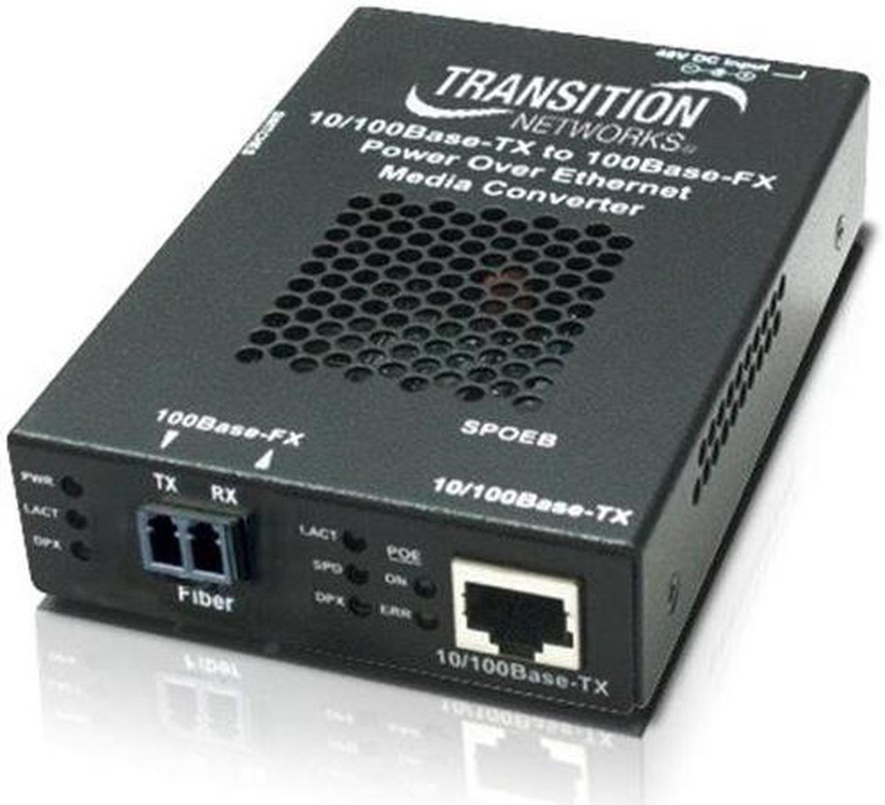 Main image of Transition Networks Stand-alone Fast Ethernet PoE Media Converter