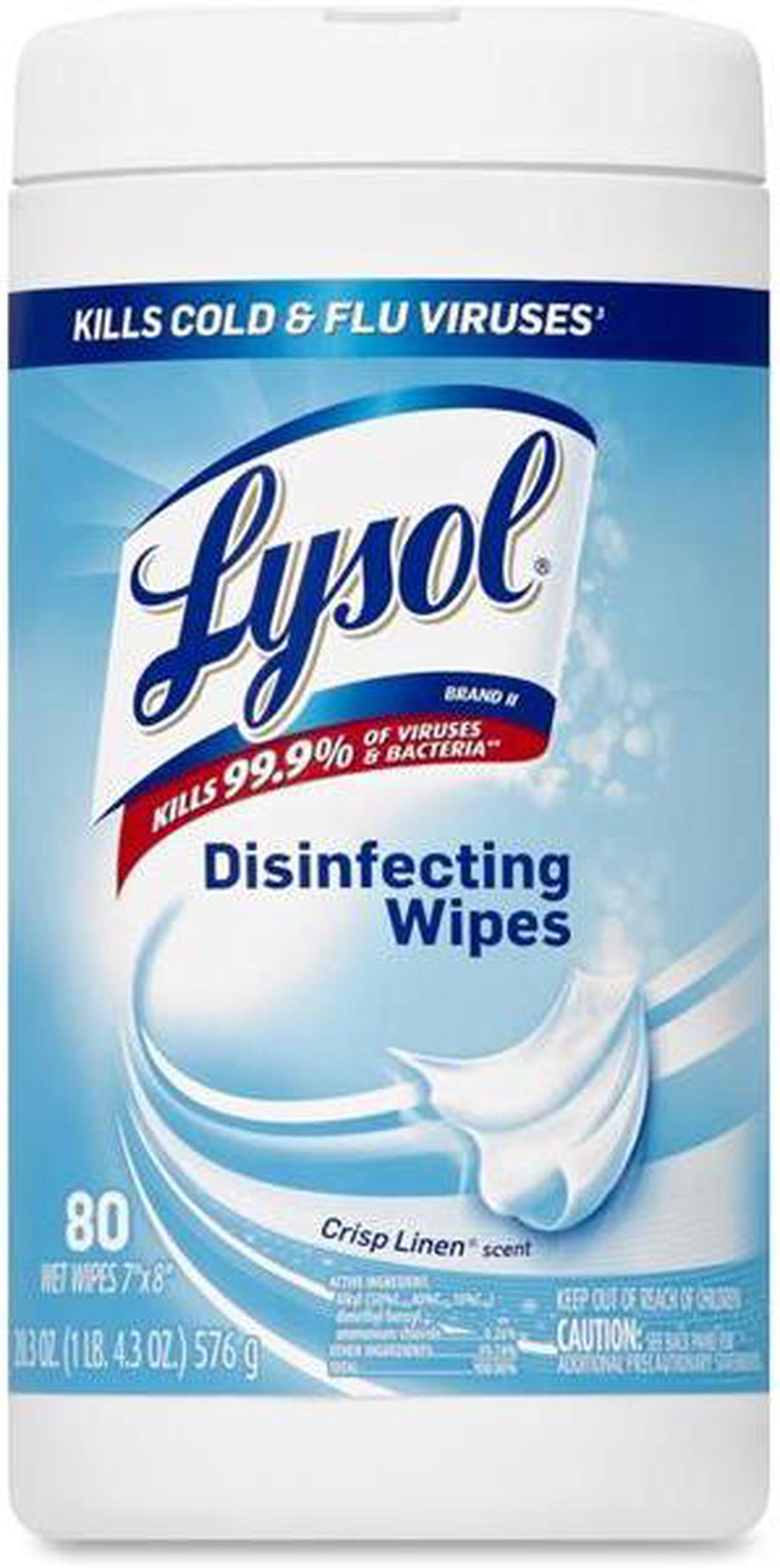 Alt view image 3 of 13 - LYSOL Brand Disinfecting Wipes Crisp Linen Scent 7 x 8 80/Canister 6 Canister/Carton 89346CT