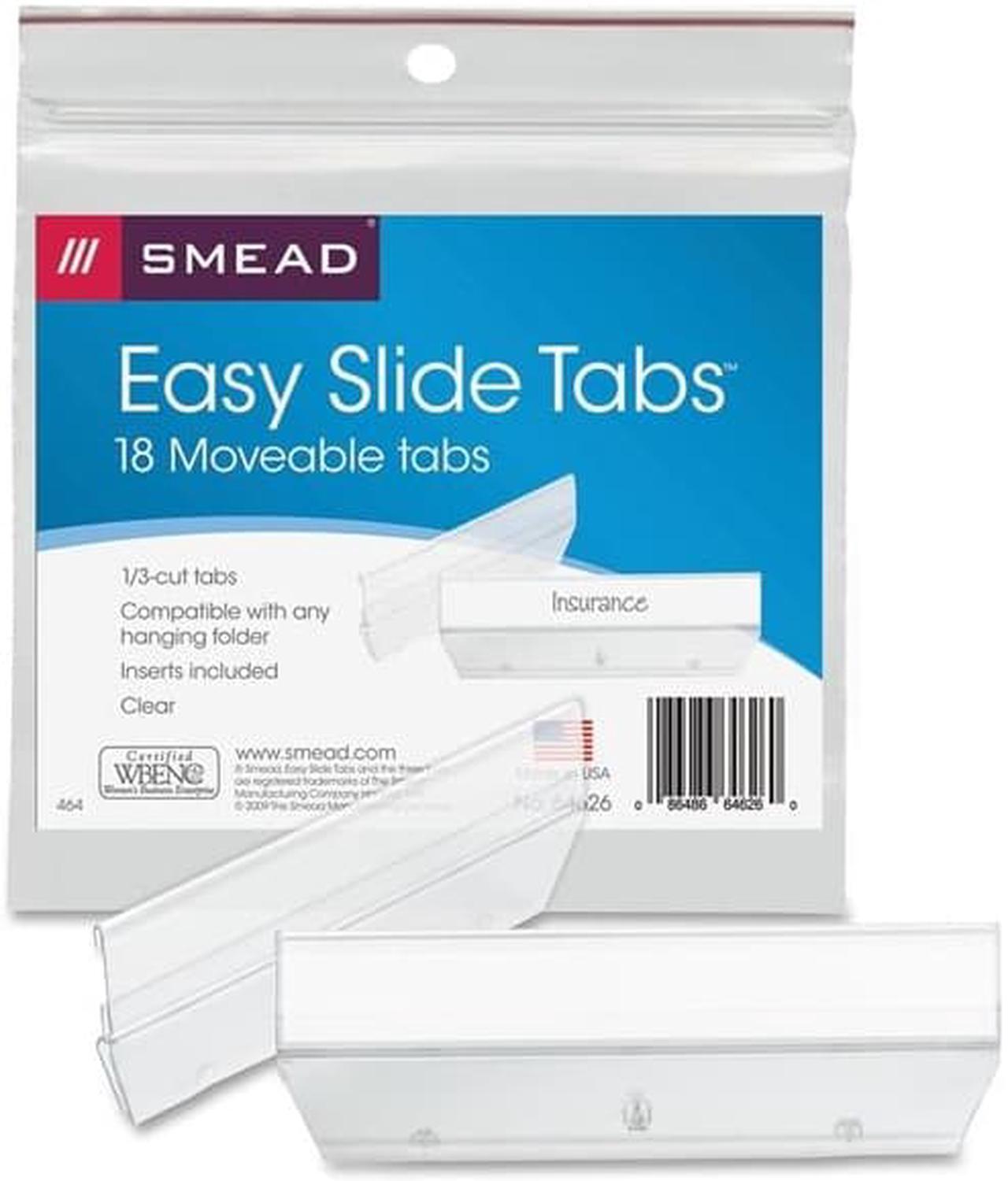Alt view image 2 of 18 - Smead Easy Slide Hanging Folder Tab 1/3 Tab 3 1/2 in Clear 18/Pack 64626