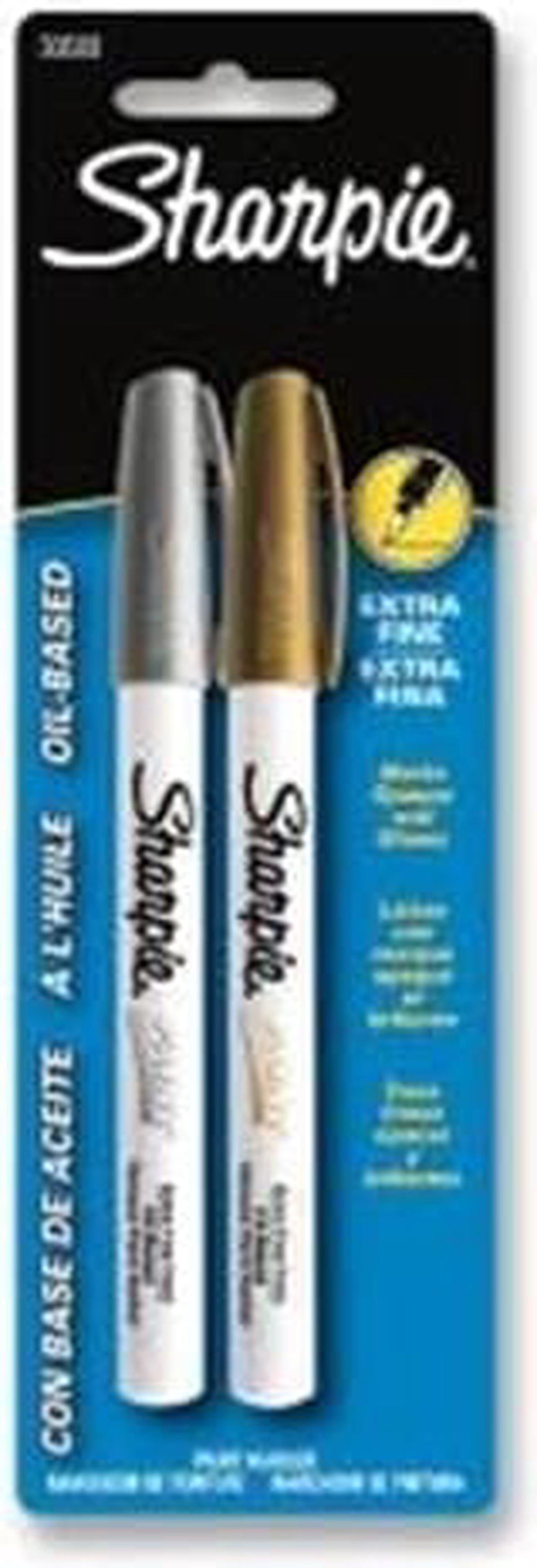 Alt view image 3 of 7 - Sharpie Paint Markers Oil Base Extra Fine 2/PK Gold/Silver 30588PP