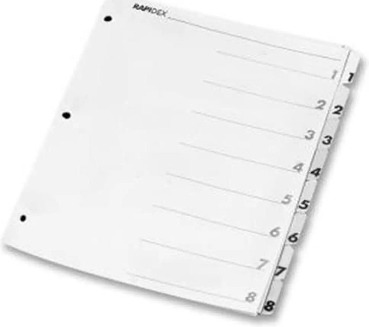 Alt view image 4 of 5 - Index Dividers,w/ TOC Page,1-8, 8 Tabs/ST,11"x8-1/2",White