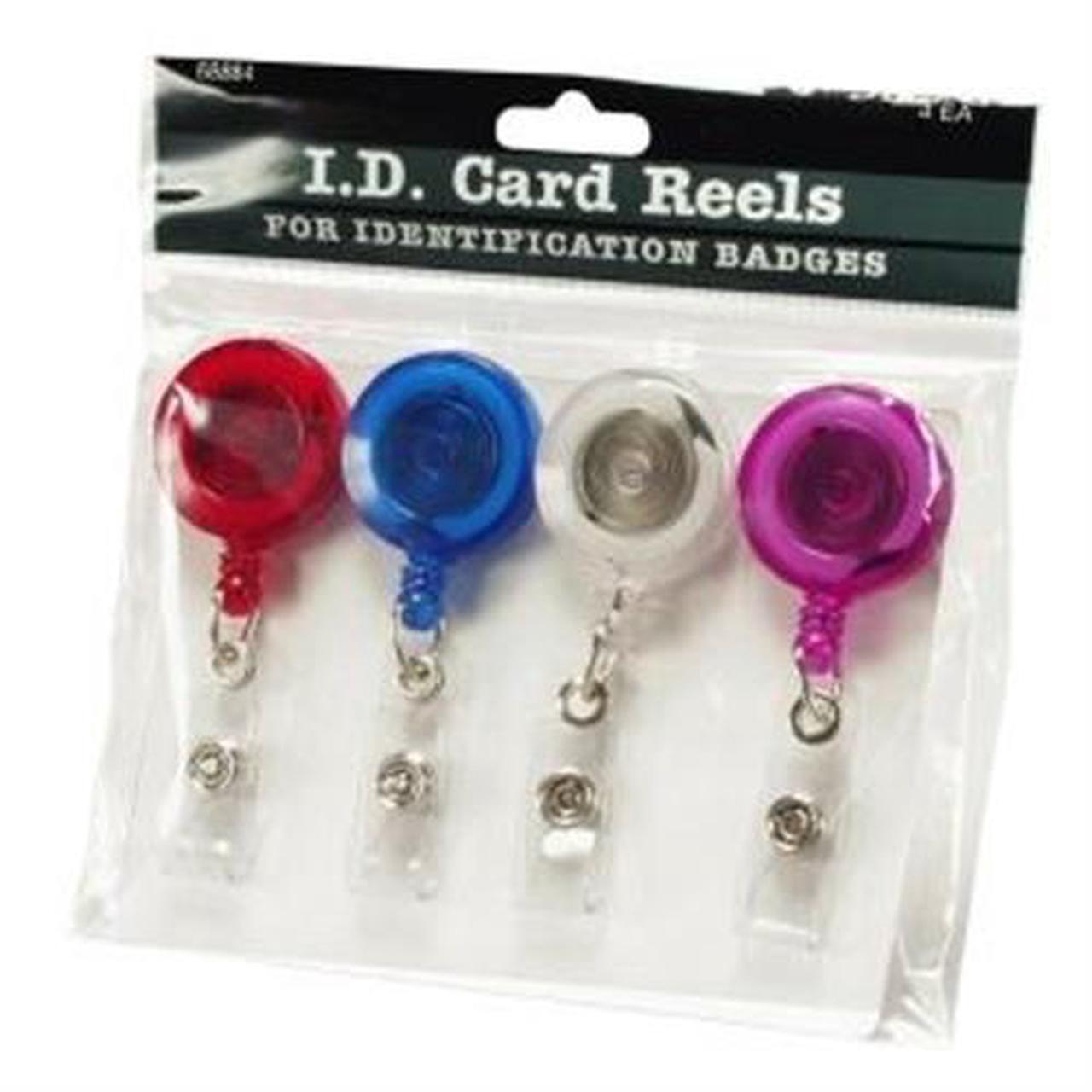 Alt view image 4 of 9 - Baumgartens ID Card Reel w/ Belt Clip 30"L 4/PK Translucent RD BE CL PE 68884