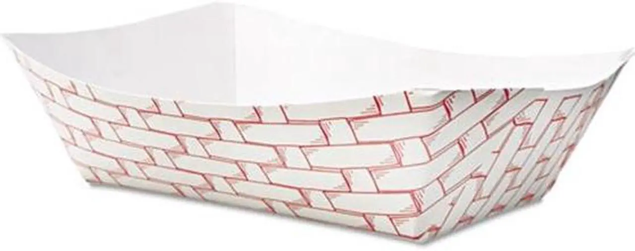 Alt view image 2 of 9 - Boardwalk 30LAG300 Paper Food Baskets, 3lb Capacity, Red/White, 500/Carton, 1 Carton
