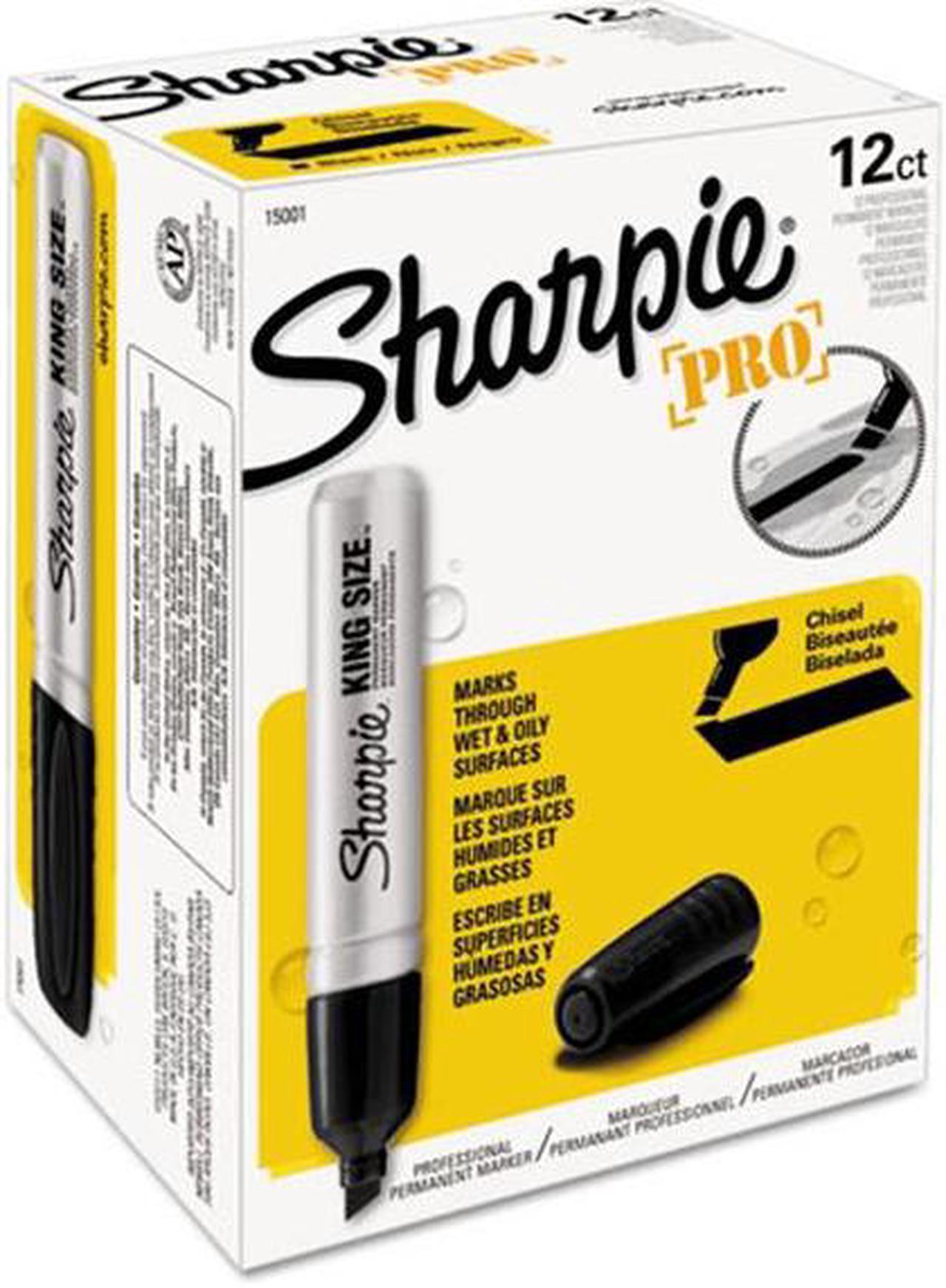 Alt view image 3 of 19 - Sharpie King Size Permanent Marker Chisel Tip Black Dozen (15001A)