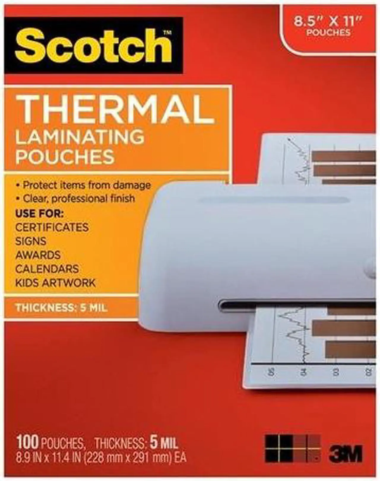 Main image of TP5854100 3M Letter Size Thermal Laminating Pouches, 5 mil, 100/Pack