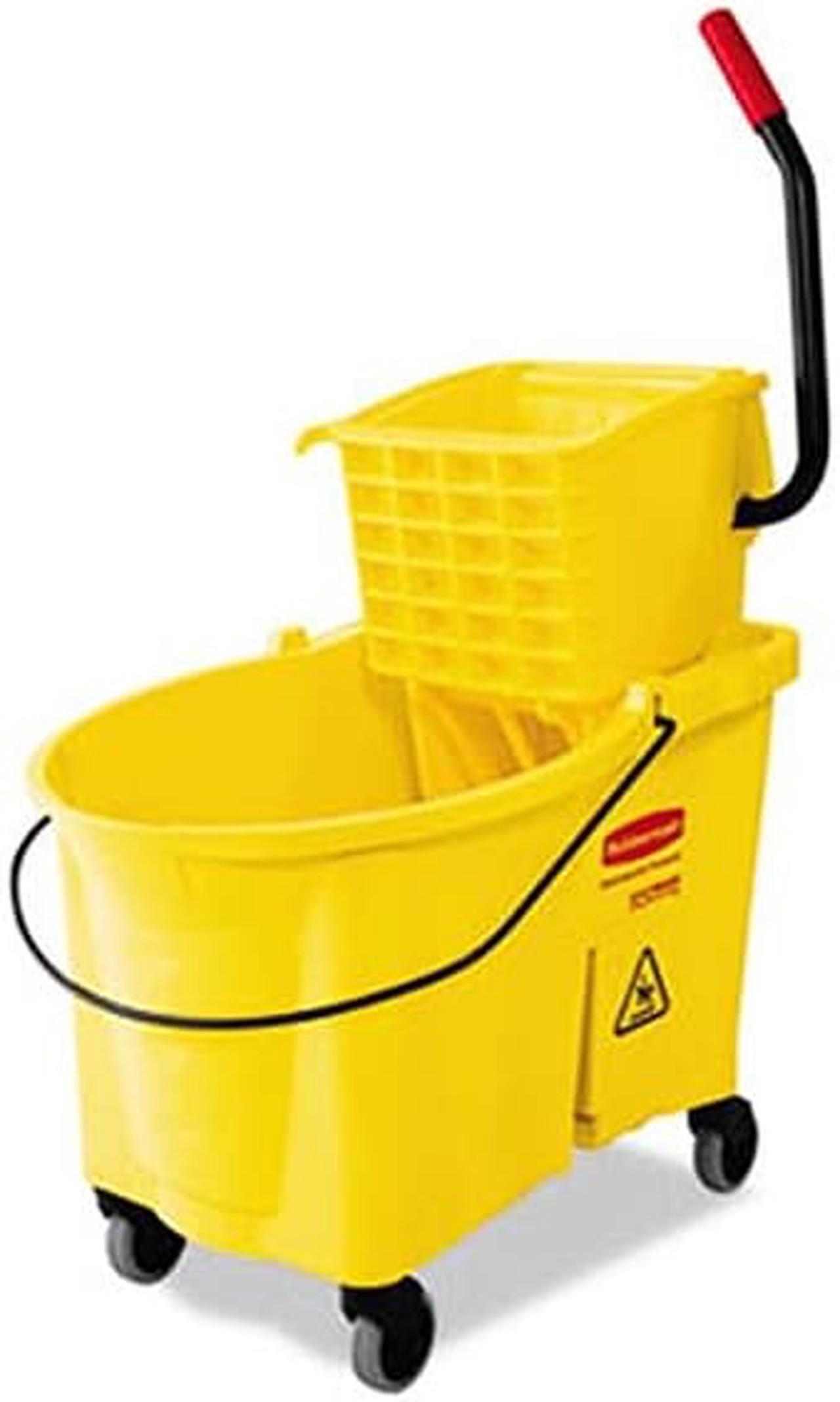Main image of RUBBERMAID FG758088YEL 35qt. Yellow Side Press Mop Bucket and Wringer