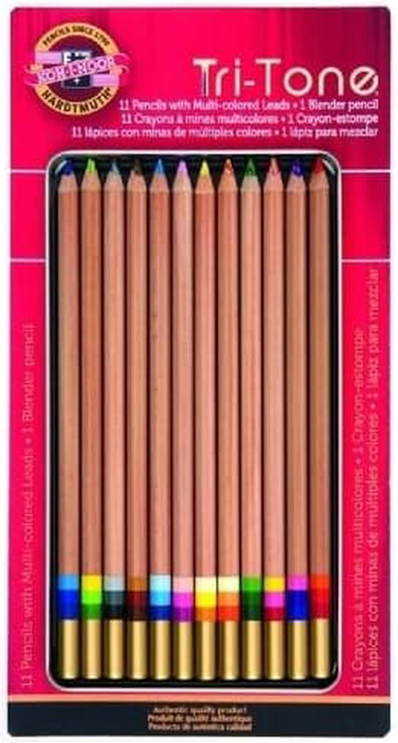 Alt view image 4 of 14 - Koh-I-Noor Tri-Tone Multicolored Pencils 12/ST Multi FA33TIN12BC