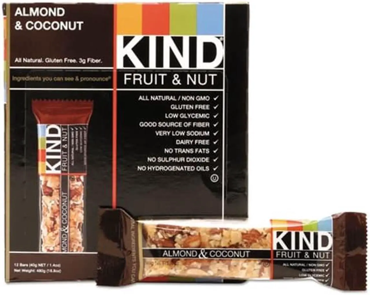 Alt view image 5 of 11 - Fruit & Nut Almond and Coconut  - Box - KIND Healthy Snacks - 12 Bars - Box