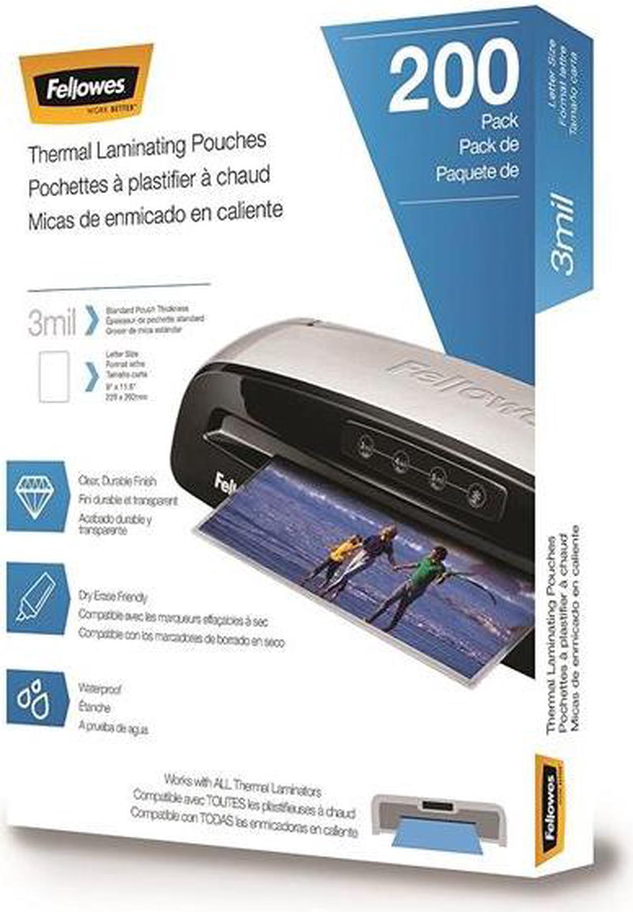 Alt view image 2 of 20 - Fellowes Laminating Pouches Letter Size Hot Pouch 9 x 11.5 3 mil 200 pack 5743401