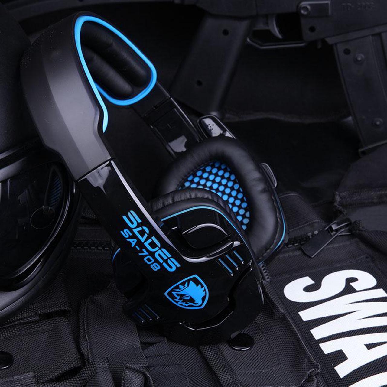 Alt view image 2 of 7 - Sades SA-708 Game Earphone Headset Headphone with Microphone for PC Computer Gaming