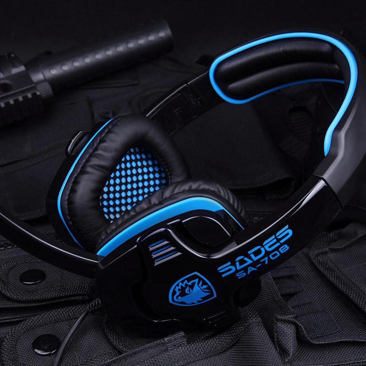 Alt view image 6 of 7 - Sades SA-708 Game Earphone Headset Headphone with Microphone for PC Computer Gaming