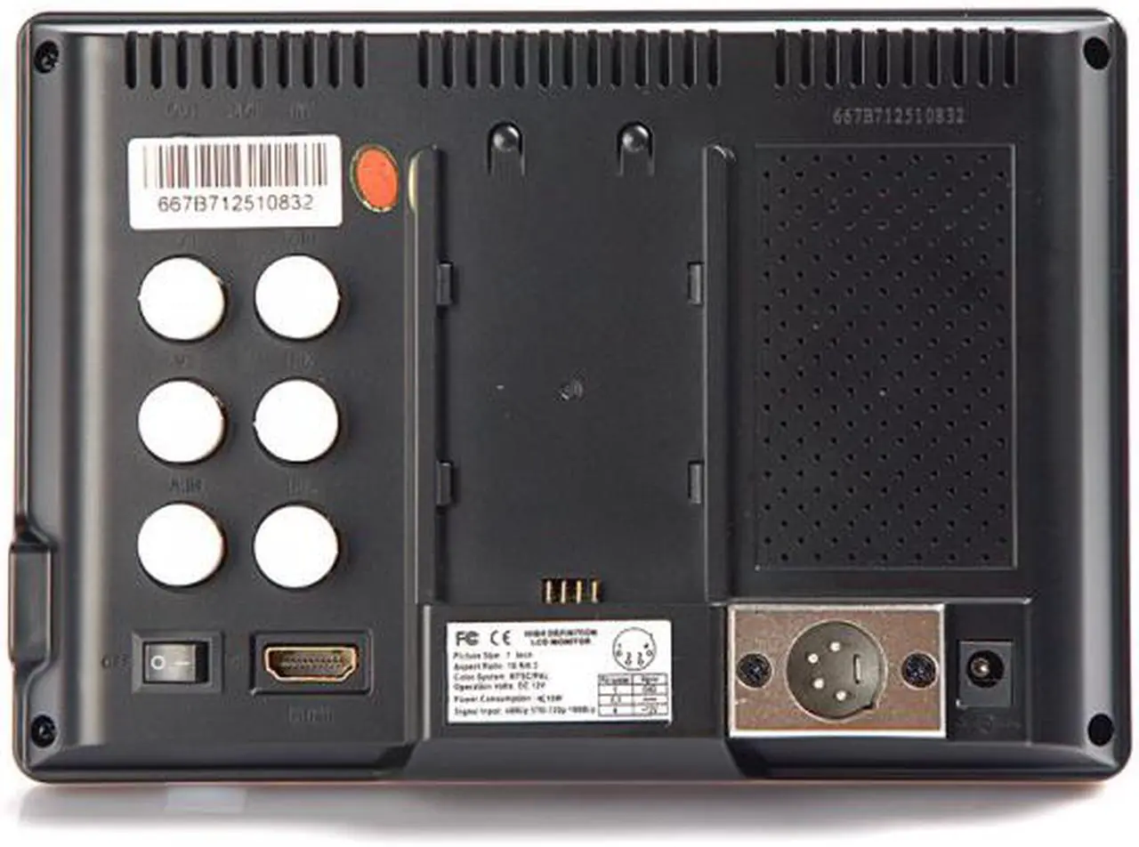 Alt view image 4 of 6 - Lilliput 7" 667GL-70NP/H/Y LCD Video Camera Monitor with HDMI YPbPr EU Plug