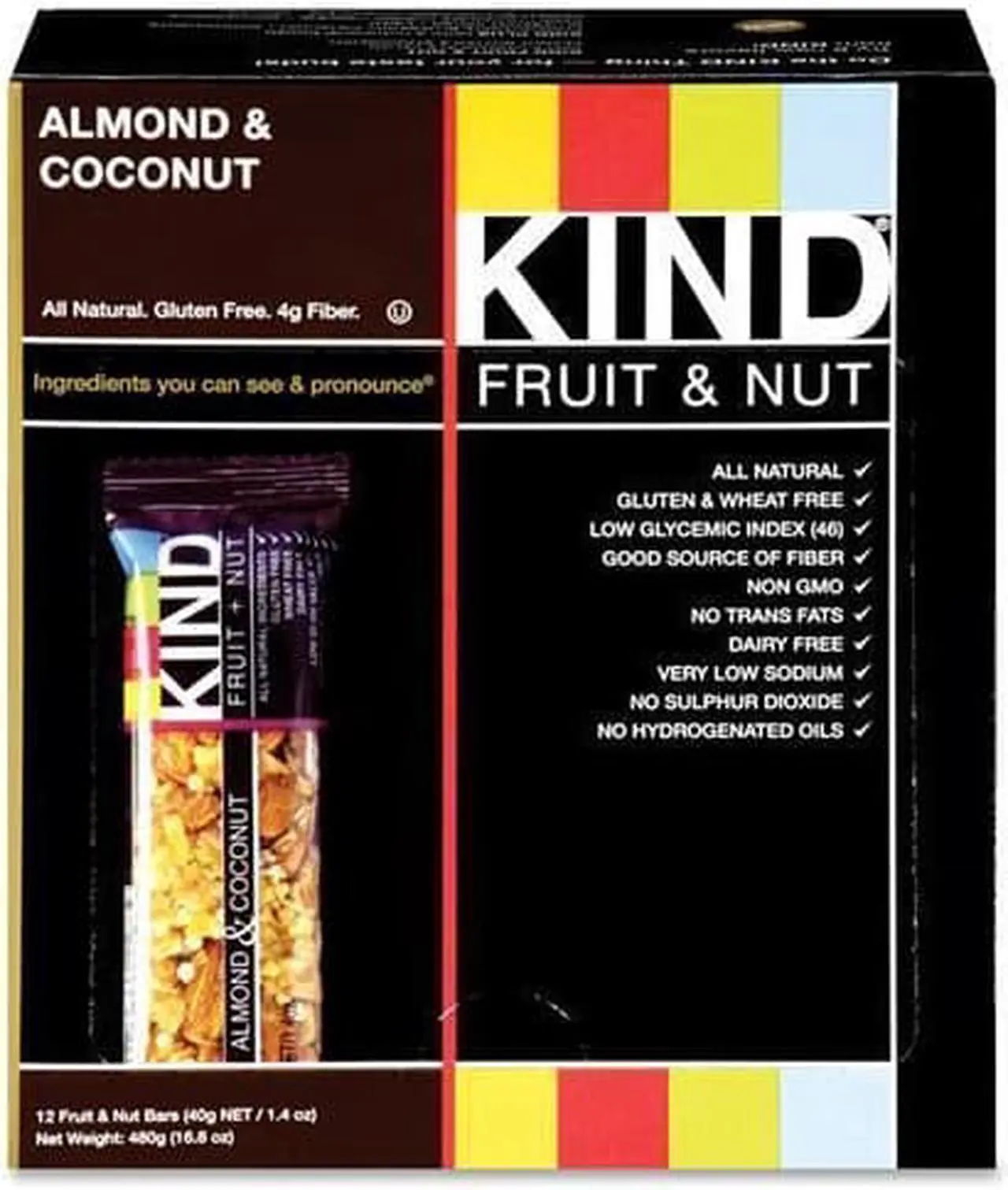 Alt view image 4 of 11 - Fruit & Nut Almond and Coconut  - Box - KIND Healthy Snacks - 12 Bars - Box