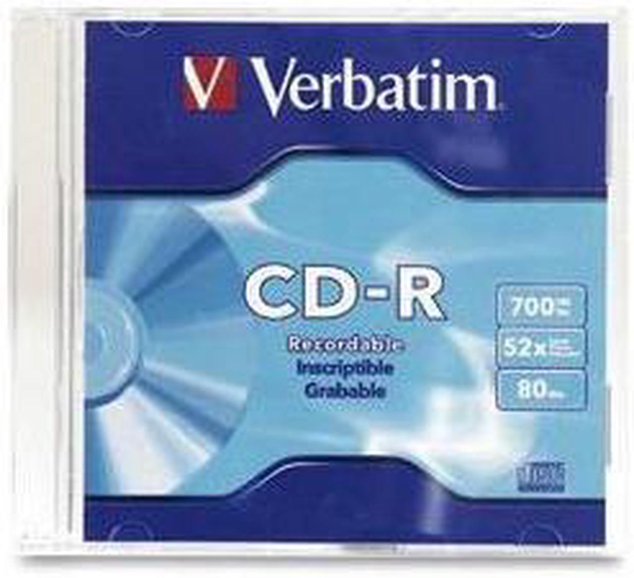 Alt view image 3 of 9 - Verbatim 700MB 52X CD-R Single Slim Jewel Case Disc Model 94776