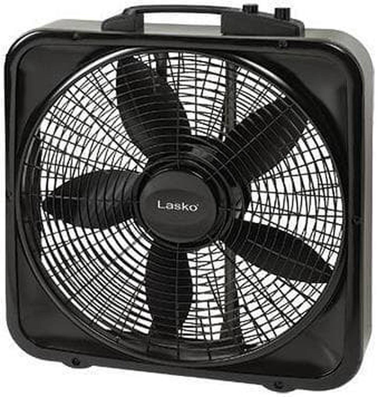 Alt view image 5 of 15 - Lasko 20" Weather-Shield Select Box Fan with Thermostat - 20" Diameter - 3 Speed - Carrying Handle, Thermostat, Anti-slip Feet - 22.5" Height x 4.5" Width - Black