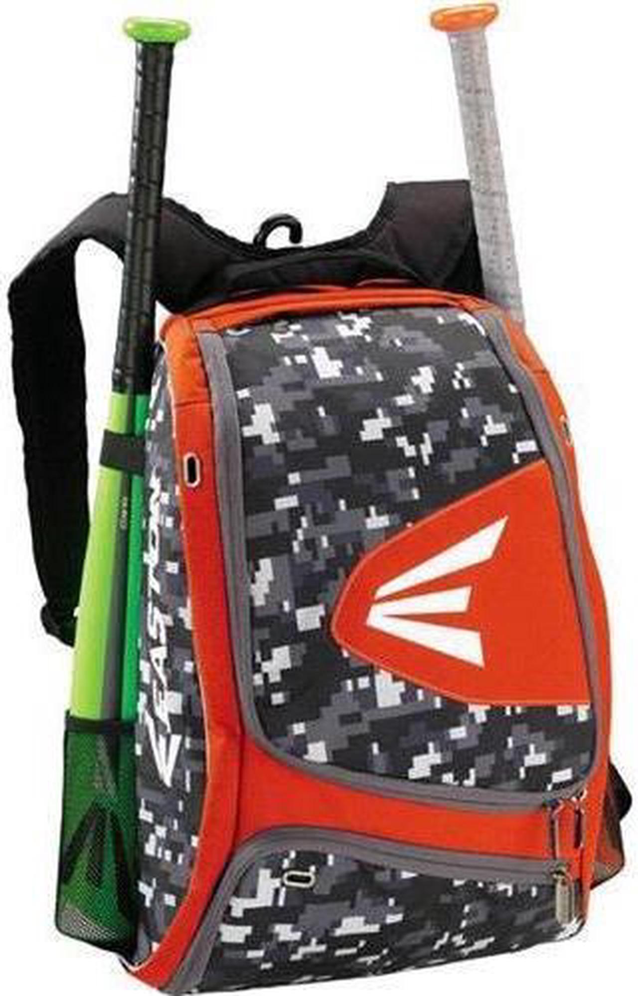 Alt view image 8 of 8 - Easton E100XLP Orange / Camo Bat Pack Backpack Equipment Bag Baseball / Softball