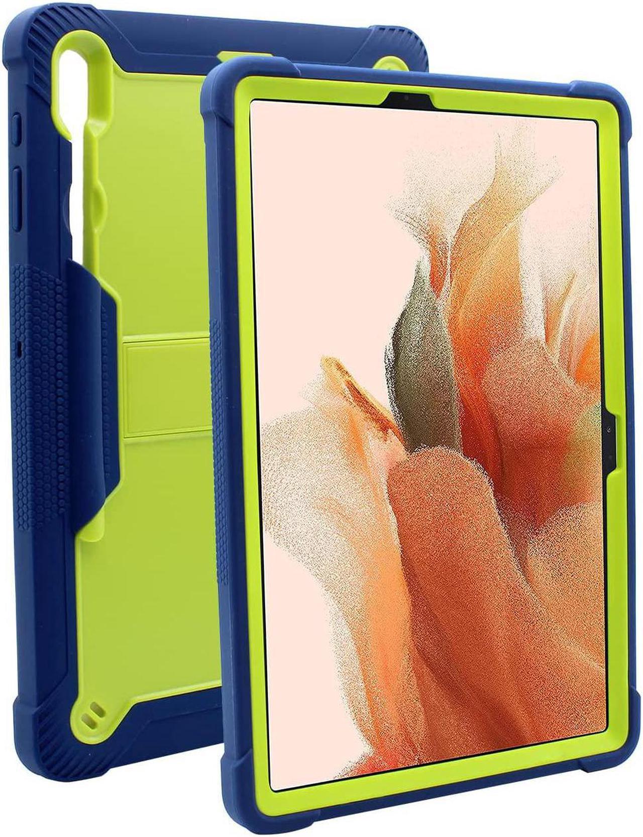 Galaxy Tab S7 FE Case 12.4 2021 T730, Shockproof Rugged Heavy Duty Protection Cover Kickstand Case for Samsung Galaxy Tab S7 FE 12.4 inch SM-T730 2021 (Guardian Lime Green/Blue)