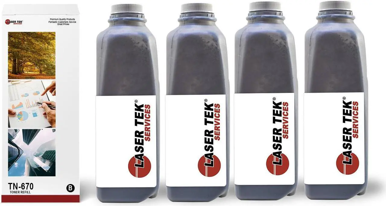 Main image of Laser Tek Services Compatible Toner Refill Kit Replacement for Brother TN670 TN-670 Works with Brother HL-6050D 6050DN 6050DW Printers (Black, 4 Pack) - 7,500 Pages