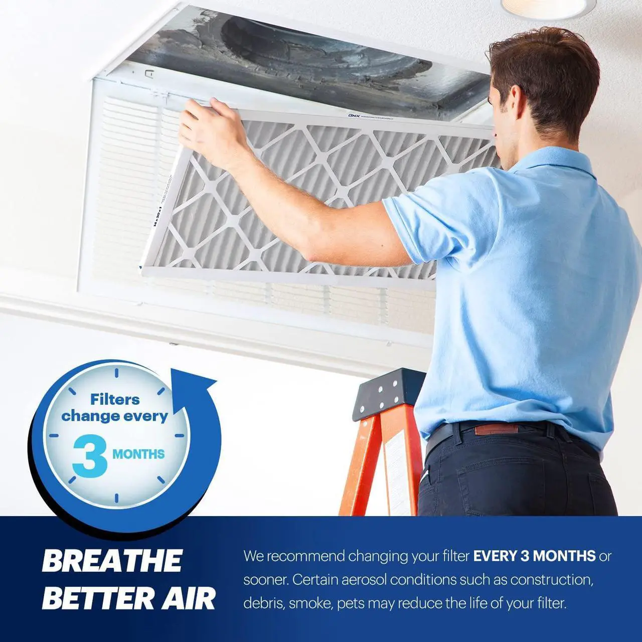 Alt view image 6 of 7 - BNX 16x20x1 MERV 13 Air Filter 4 Pack - MADE IN USA - Electrostatic Pleated Air Conditioner HVAC AC Furnace Filters - Removes Pollen, Mold, Bacteria