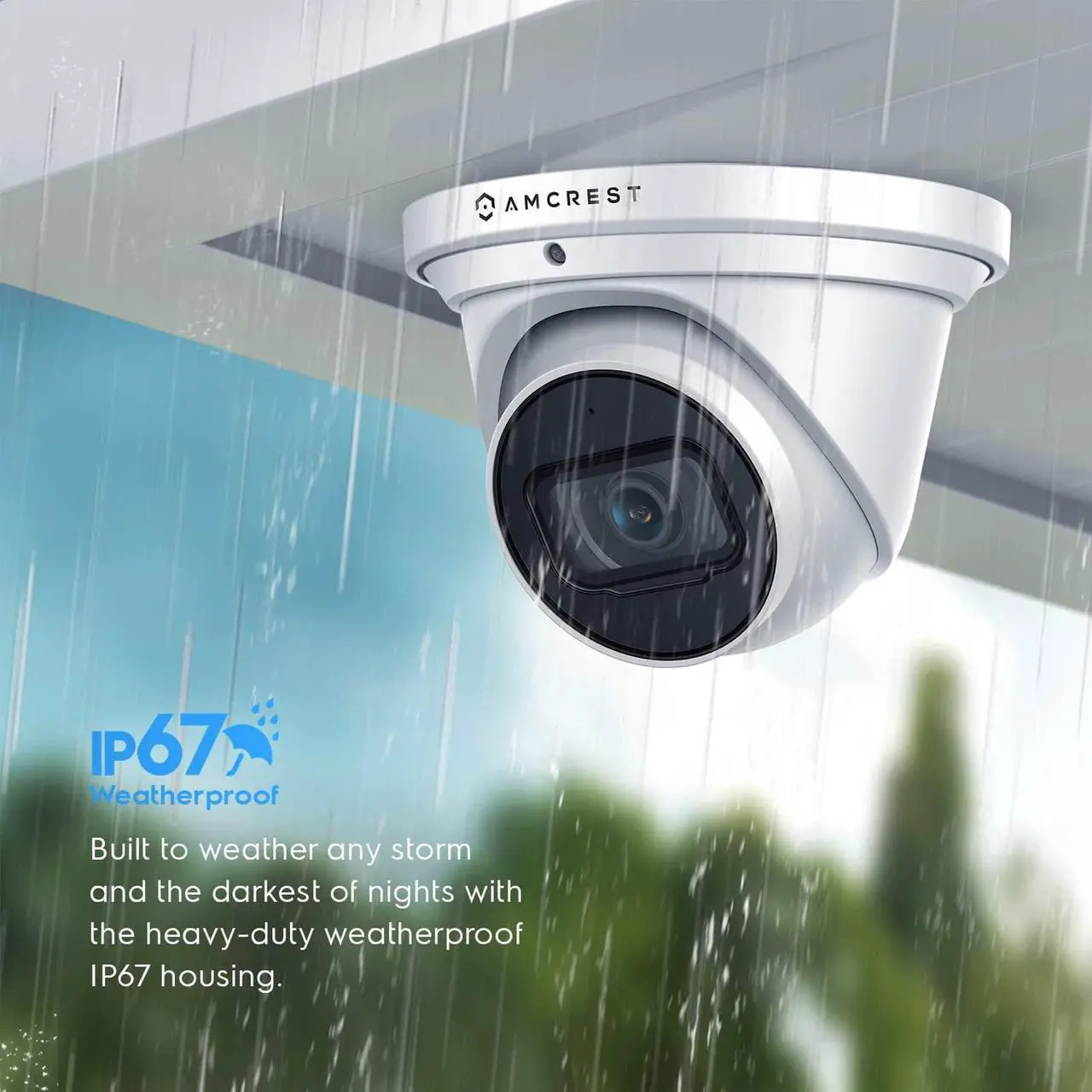 Alt view image 6 of 7 - Amcrest 4K POE Camera AI Human/Vehicle Detection, UltraHD 8MP Outdoor Security Turret POE IP Camera, 3840x2160, Wide Angle, IP67 Weatherproof, Built in Mic, White (IP8M-T2669EW-AI) (Refurbished)