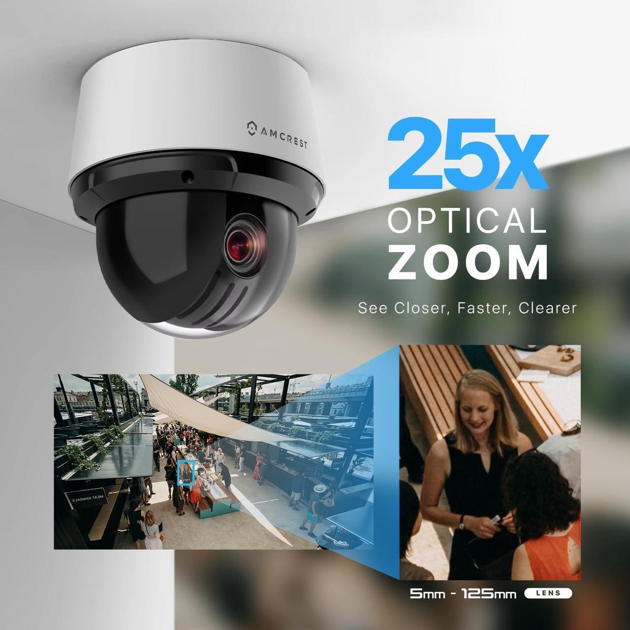 Alt view image 3 of 7 - Amcrest 4MP Outdoor PTZ POE + AI IP Camera Pan Tilt Zoom (Optical 25x Motorized) Security Speed Dome, Human and Vehicle Detection, IVS, Face Detection, Auto Tracking, POE+ (802.3at) IP4M-1068EW-AI