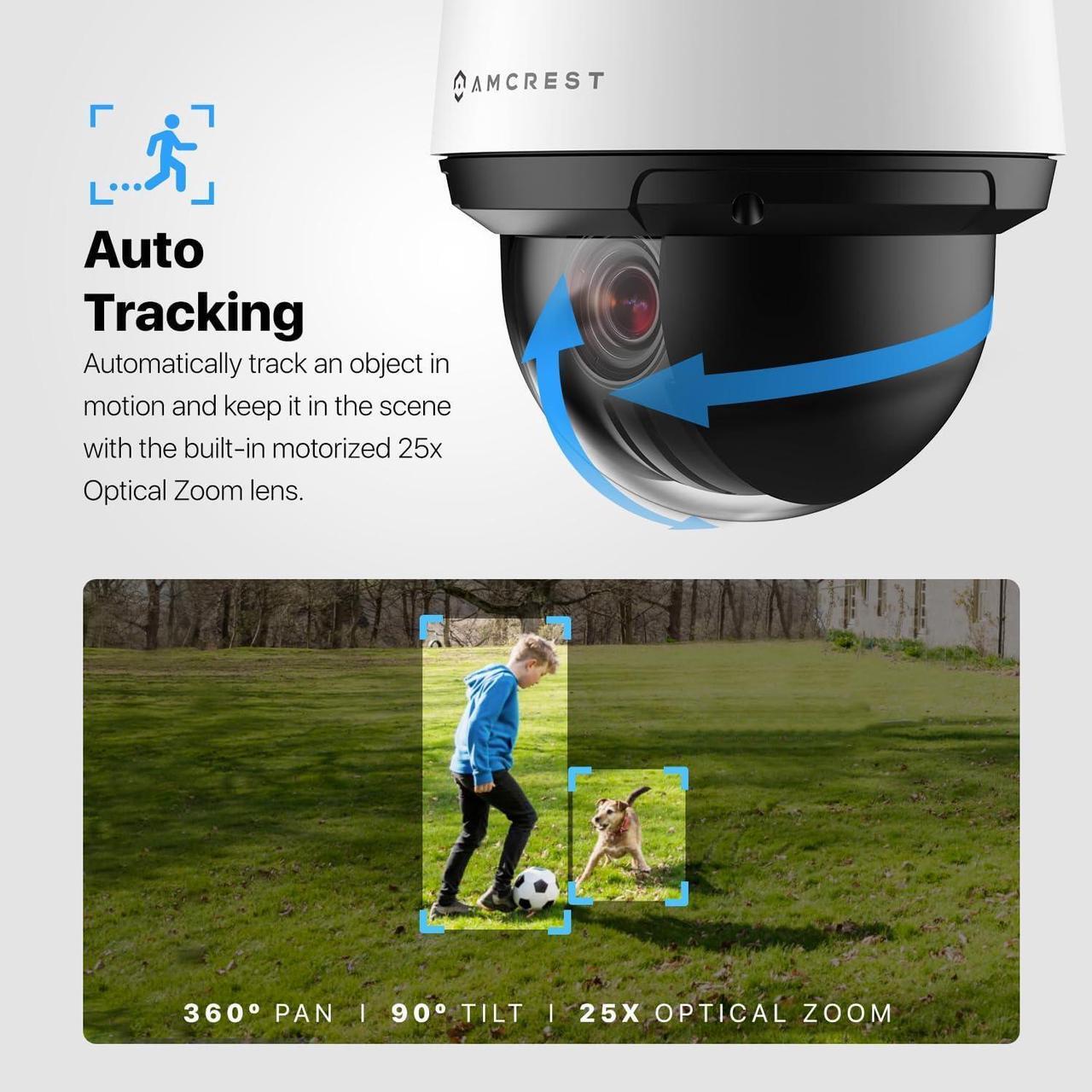 Alt view image 5 of 7 - Amcrest 4MP Outdoor PTZ POE + AI IP Camera Pan Tilt Zoom (Optical 25x Motorized) Security Speed Dome, Human and Vehicle Detection, IVS, Face Detection, Auto Tracking, POE+ (802.3at) IP4M-1068EW-AI