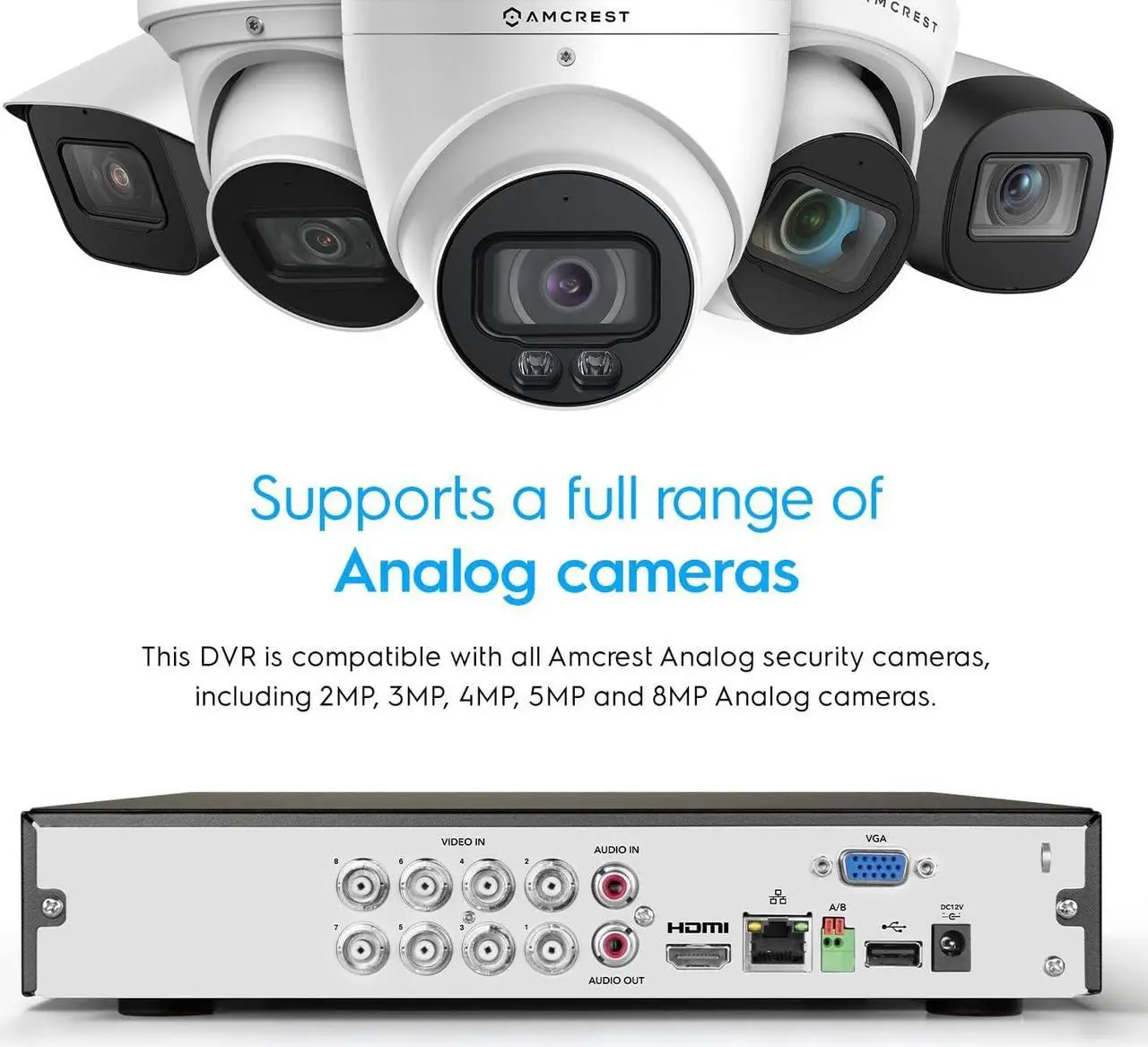 Alt view image 5 of 7 - Amcrest 4K UltraHD 8 Channel AI DVR Security Camera System Recorder, 8MP Security DVR for Analog Security Cameras & Amcrest IP Cameras, AI Smart DVR, Pre-Installed 2TB HDD (AMDV5108-2TB)
