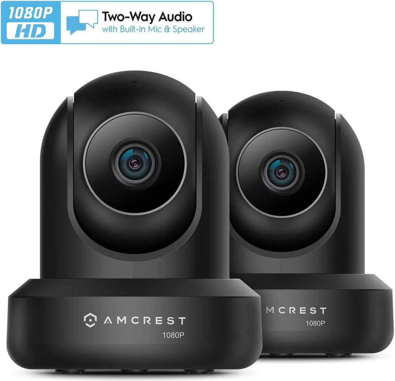 Main image of Amcrest 2-Pack 1080p WiFi Camera Indoor, 2MP Pan/Tilt Home Security Camera, Auto-Tracking, Motion & Audio Detection, Enhanced Browser Compatibility, H.265, Two-Way Talk 2PACK-IP2M-841B-V3 (Black)