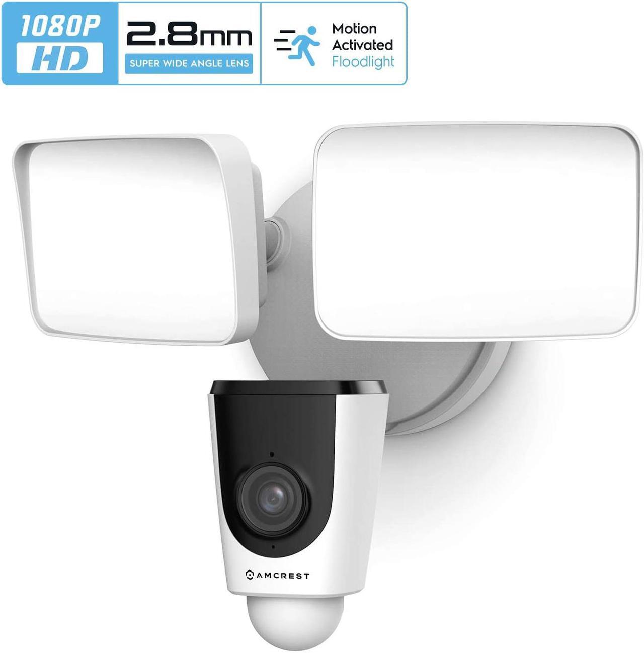 Main image of Amcrest SmartHome 1080p WiFi Outdoor Security Camera with Floodlight, Built-in Siren Alarm, 2000lm Floodlight, Two-Way Audio, 114° View, IP65 Weatherproof, MicroSD & Smart Cloud Storage, ASH26-W