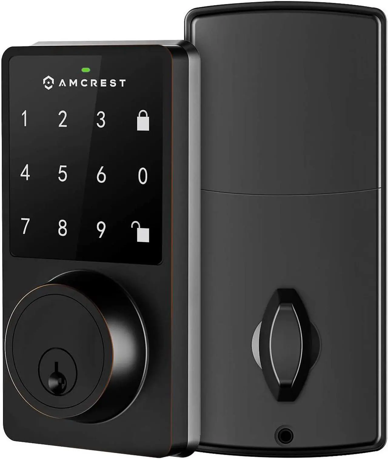 Amcrest Smart Lock ADL220-B Contemporary Digital Keypad Single Cylinder Deadbolt with Automatic Motorized Locking, Zinc Alloy