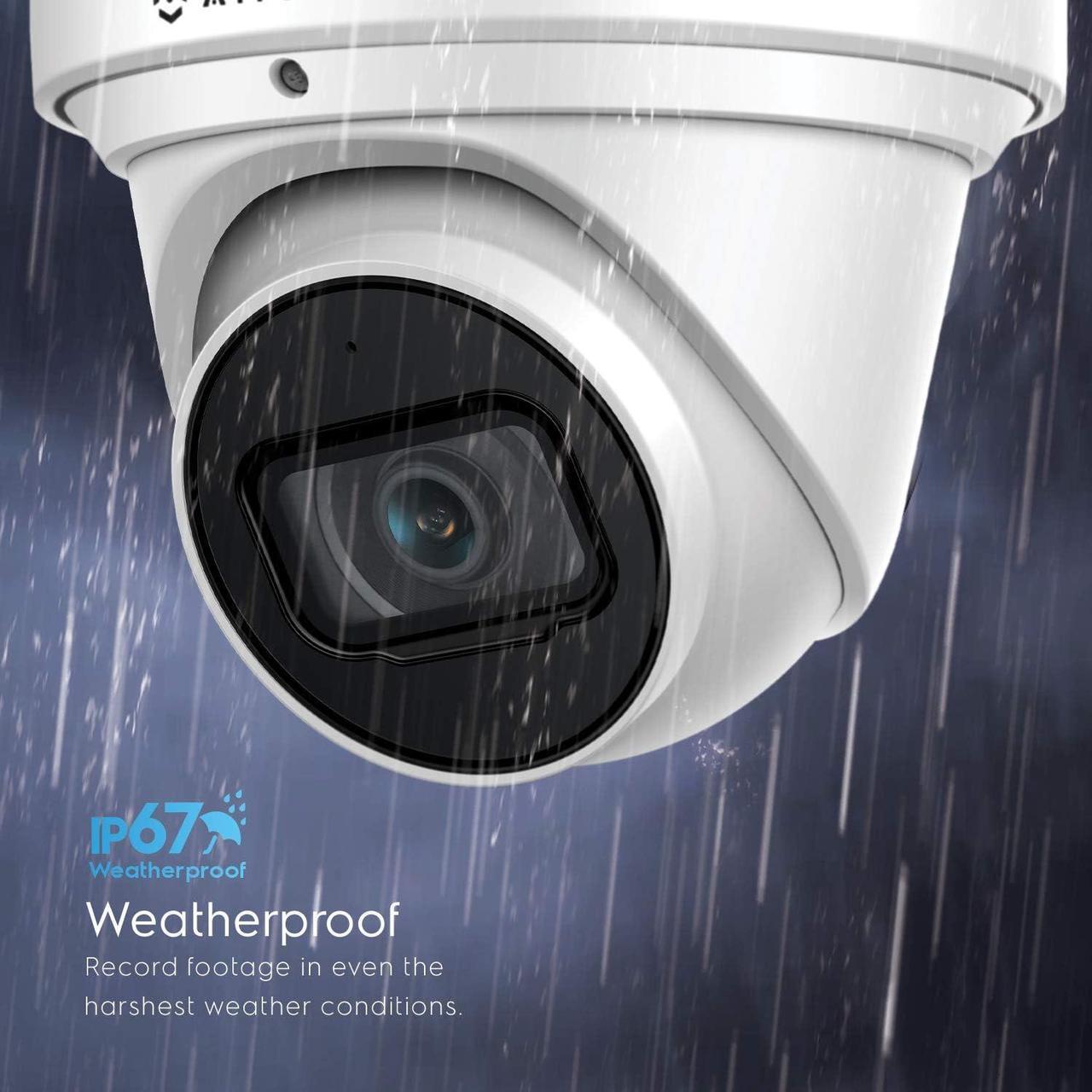 Alt view image 7 of 7 - Amcrest 4K Security Camera System, 4K 16CH (8-Port) PoE NVR, (8) x 8-Megapixel IP67 Weatherproof Turret POE IP Cameras, Pre-Installed 3TB Hard Drive, NV4116E-T2599EW8-3TB (White)
