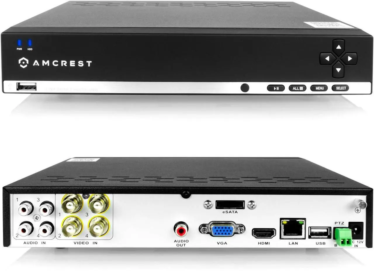 Alt view image 2 of 12 - Amcrest 960H 4CH 500GB DVR Security Camera System w/ 2 x 800+ TVL Bullet Cameras & 2 x 800+ TVL Dome Cameras