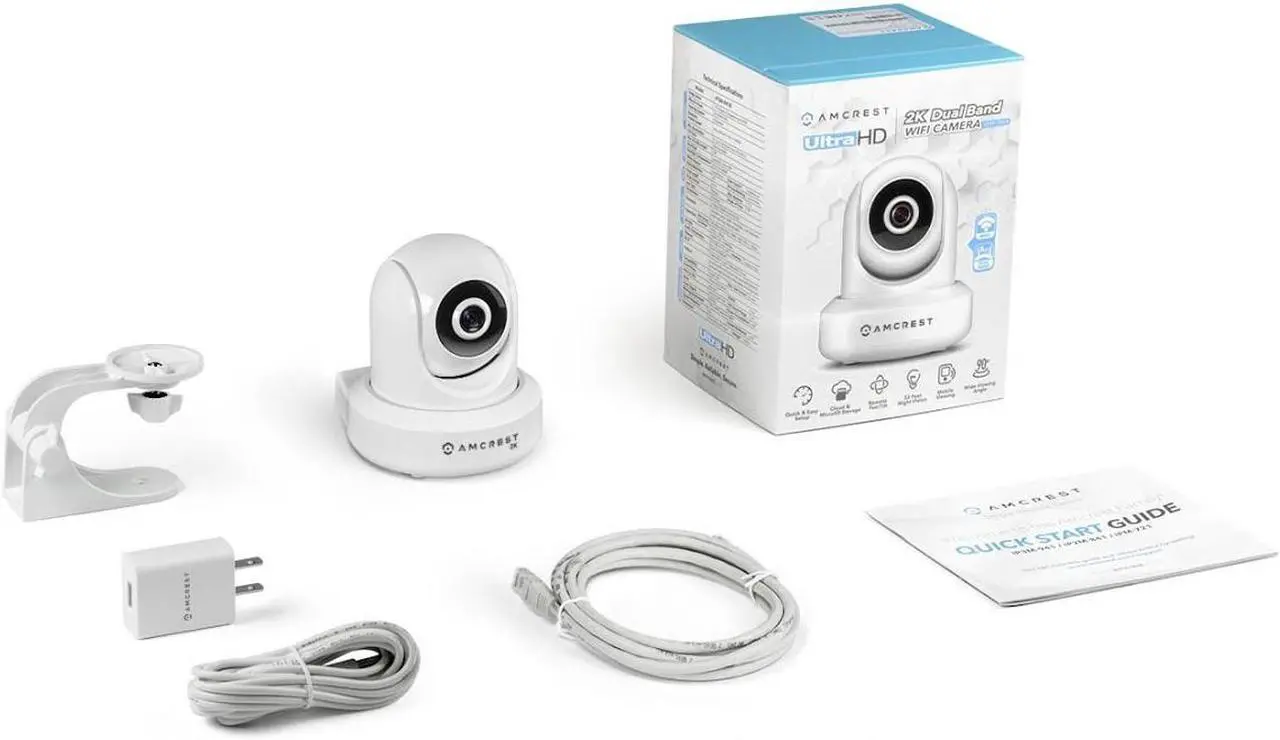 Alt view image 5 of 6 - Amcrest 2K WiFi Security Camera UltraHD 3MP Pan Tilt Wireless IP Camera Dual Band 5ghz/2.4ghz,  Two-Way Audio, 3-Megapixel (3MP/2304TVL), Cloud/MicroSD/NVR Storage, PTZ Digital Zoom IP3M-941W (White)