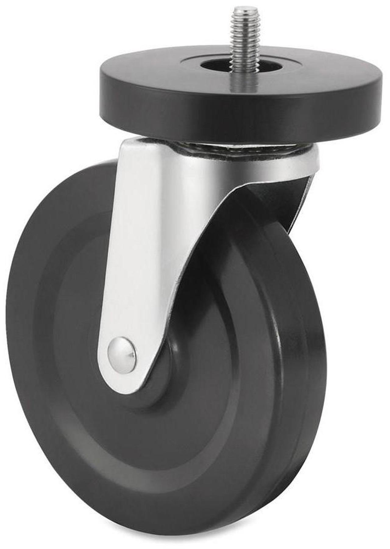 Alt view image 3 of 15 - Lorell Caster Kit 5" Wheel f/ Industr. Shelving 4/ST Black 84861