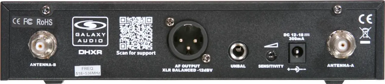 Alt view image 3 of 7 - Galaxy Audio DHXR/HH65 Handheld Wireless Microphone System - D (584-607 MHz)