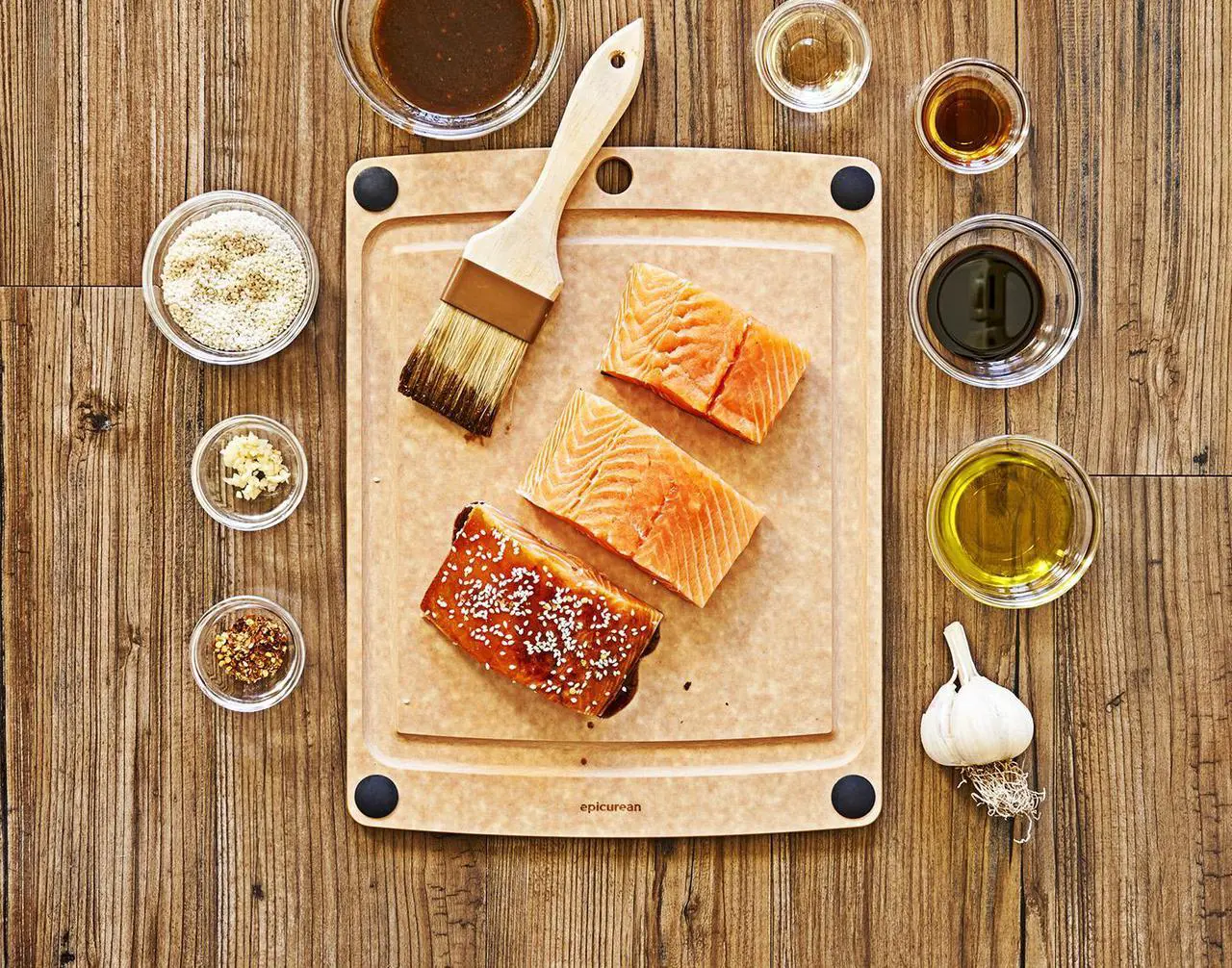 Alt view image 3 of 4 - epicurean 505120901003 allin allinone cutting board with nonslip feet, 11.5"  9", natural/black