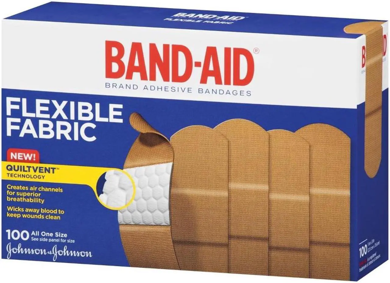 Alt view image 12 of 20 - BAND-AID Flexible Fabric Adhesive Bandages 1" x 3" 100/Box 4444