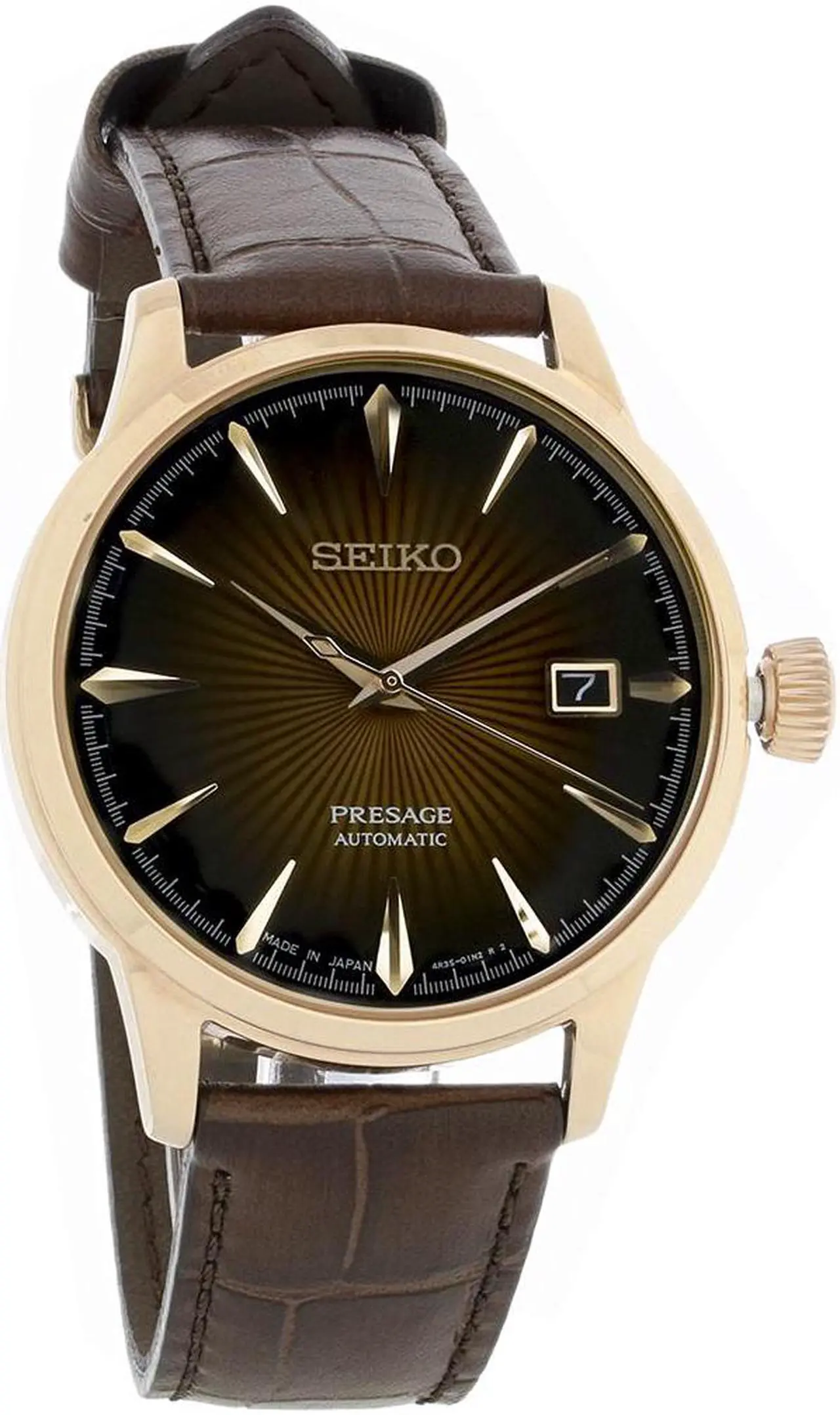 Main image of Seiko Presage Mens Rose Gold Plated Stainless Steel Automatic Watch SRPB46