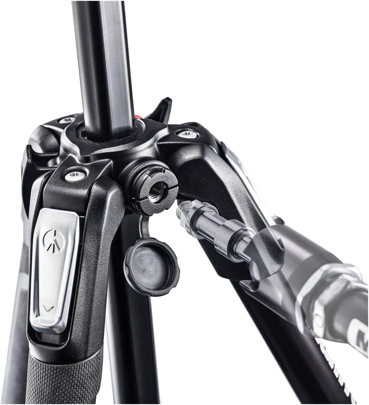 Alt view image 5 of 10 - Manfrotto MVH500AH Fluid Video Head with MT190X3 Aluminum 3-Section Tripod