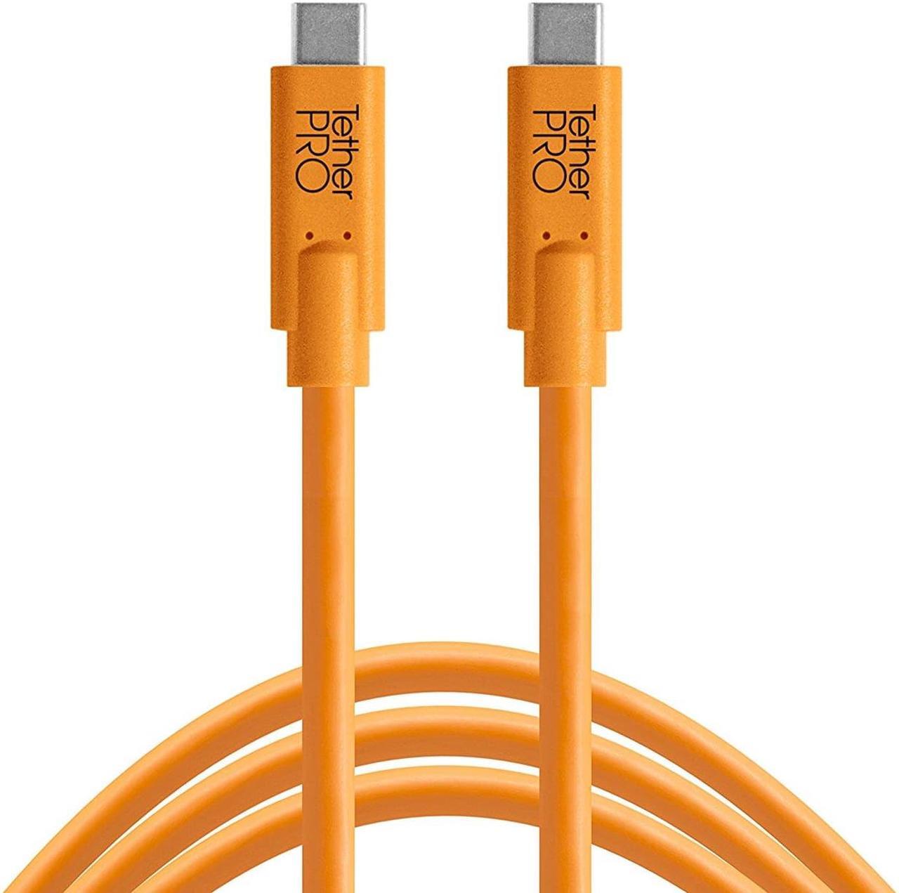 Alt view image 3 of 11 - Tether Tools TetherPro USB-C to USB-C Cable, 15', Orange #CUC15-ORG