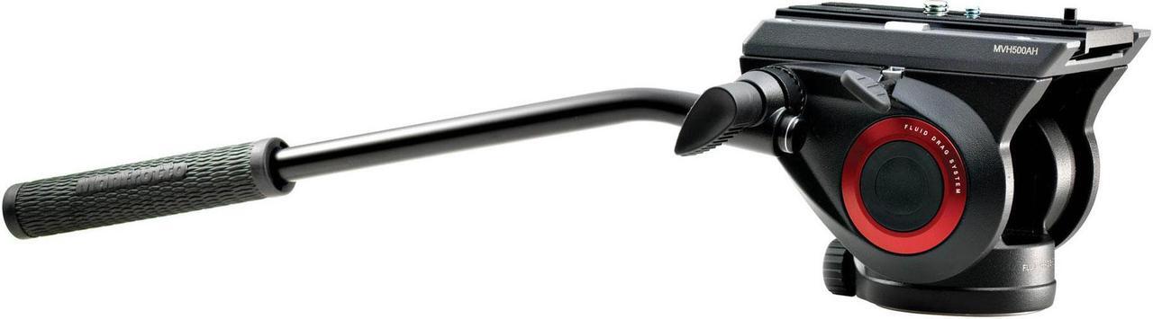 Alt view image 6 of 10 - Manfrotto MVH500AH Fluid Video Head with MT190X3 Aluminum 3-Section Tripod