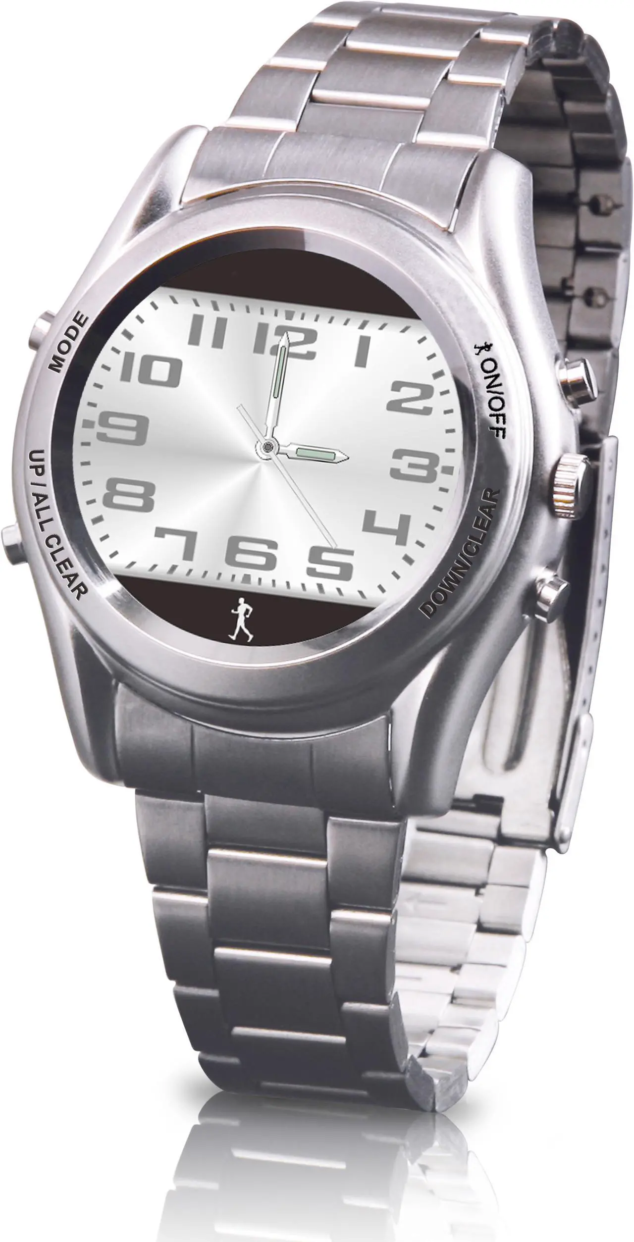 Main image of Carepeutic 2-in-1 Stainless Steel Dress Watch Pedometer