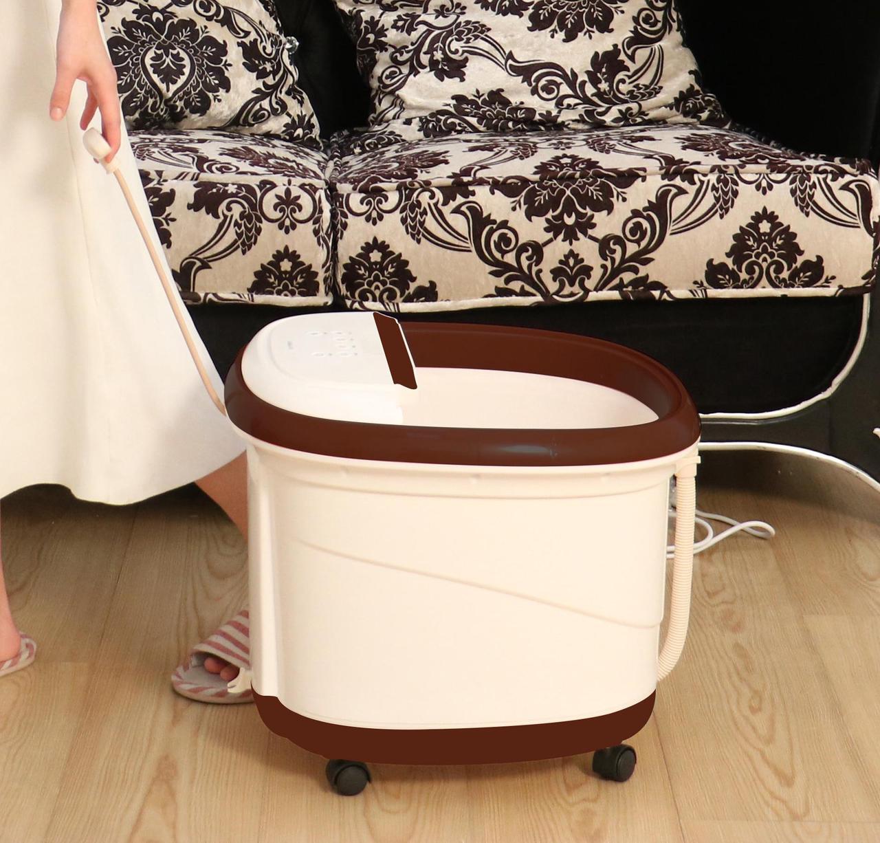 Alt view image 6 of 6 - Carepeutic Motorized Water-Jet Foot and Leg Spa Bath Massager, Brown/off-white
