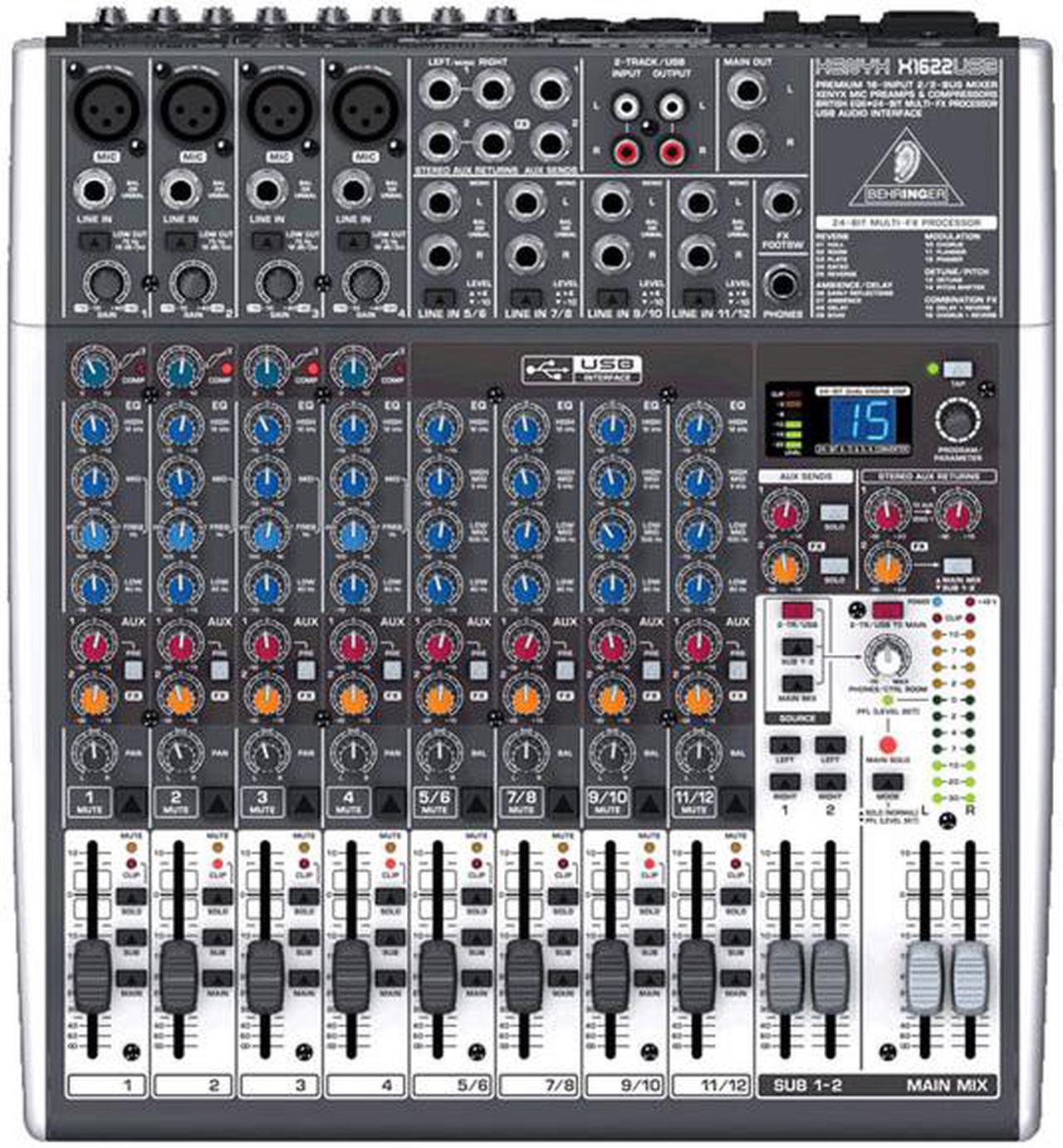 Main image of Behringer X1622USB 16 Ch USB Mixer/Interface W/ FX PA or Recording Mixer with Computer IO
