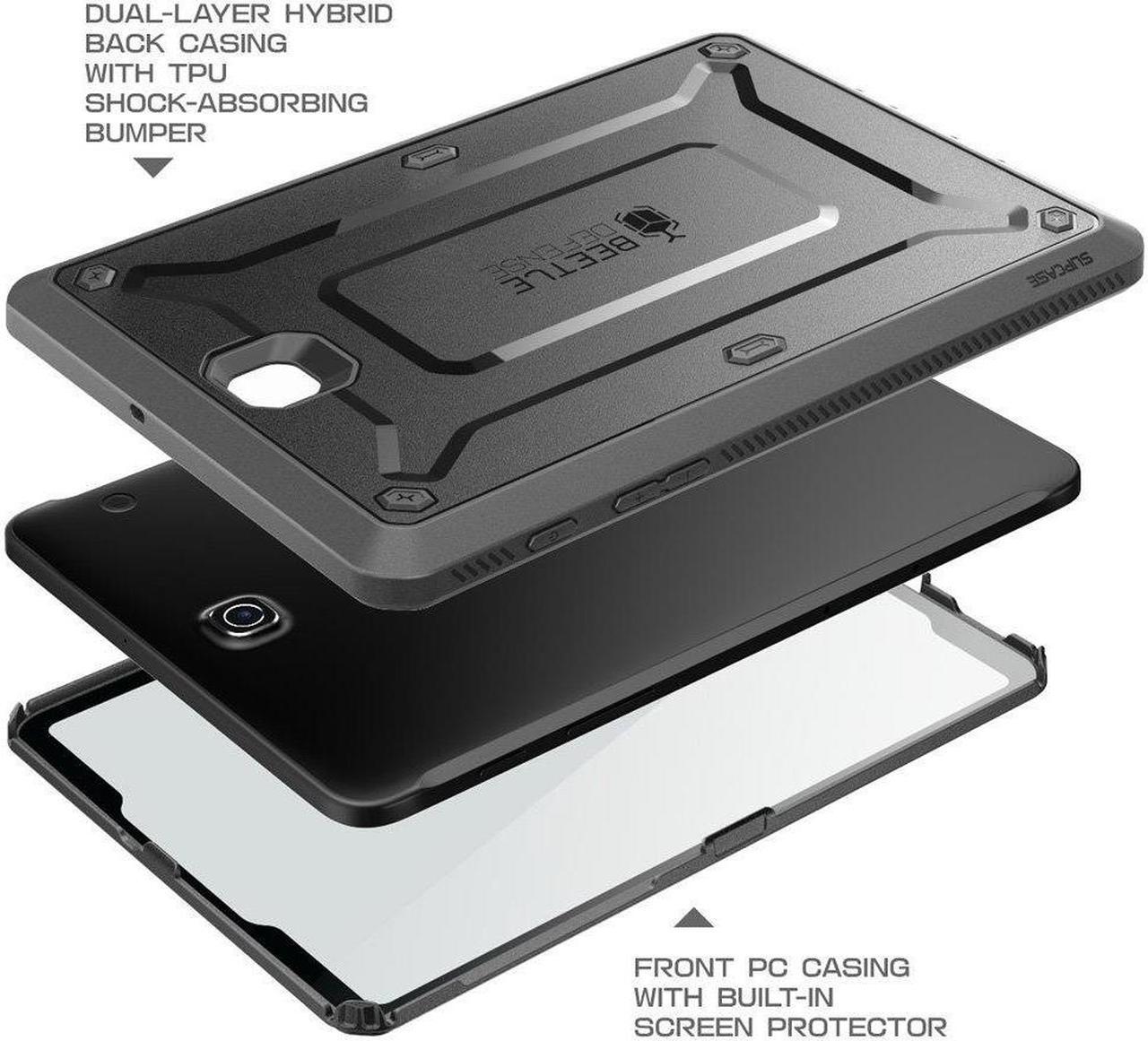 Alt view image 5 of 10 - Galaxy Tab S2 9.7 Case, SUPCASE [Heavy Duty] Case for Samsung Galaxy Tab S2 9.7 Tablet [Unicorn Beetle PRO Series] Rugged Hybrid Protective Cover w/ Builtin Screen Protector Bumper (Black/Black)