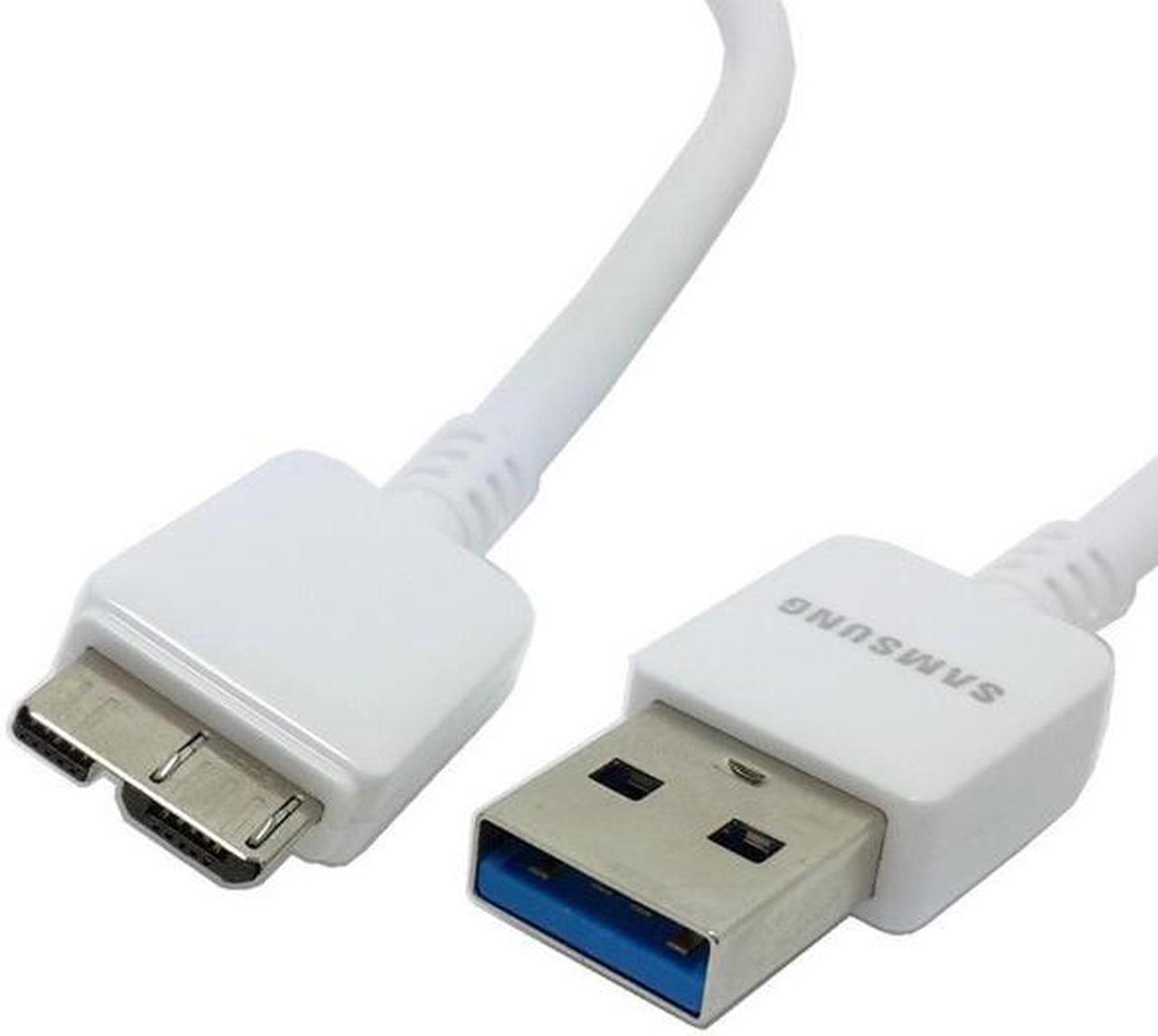 Main image of Lot of 2 Original OEM White Samsung USB 3.0 Charging Data Sync Cable for Samsung Galaxy Note 3 / Galaxy S5 - In Bulk Packaging