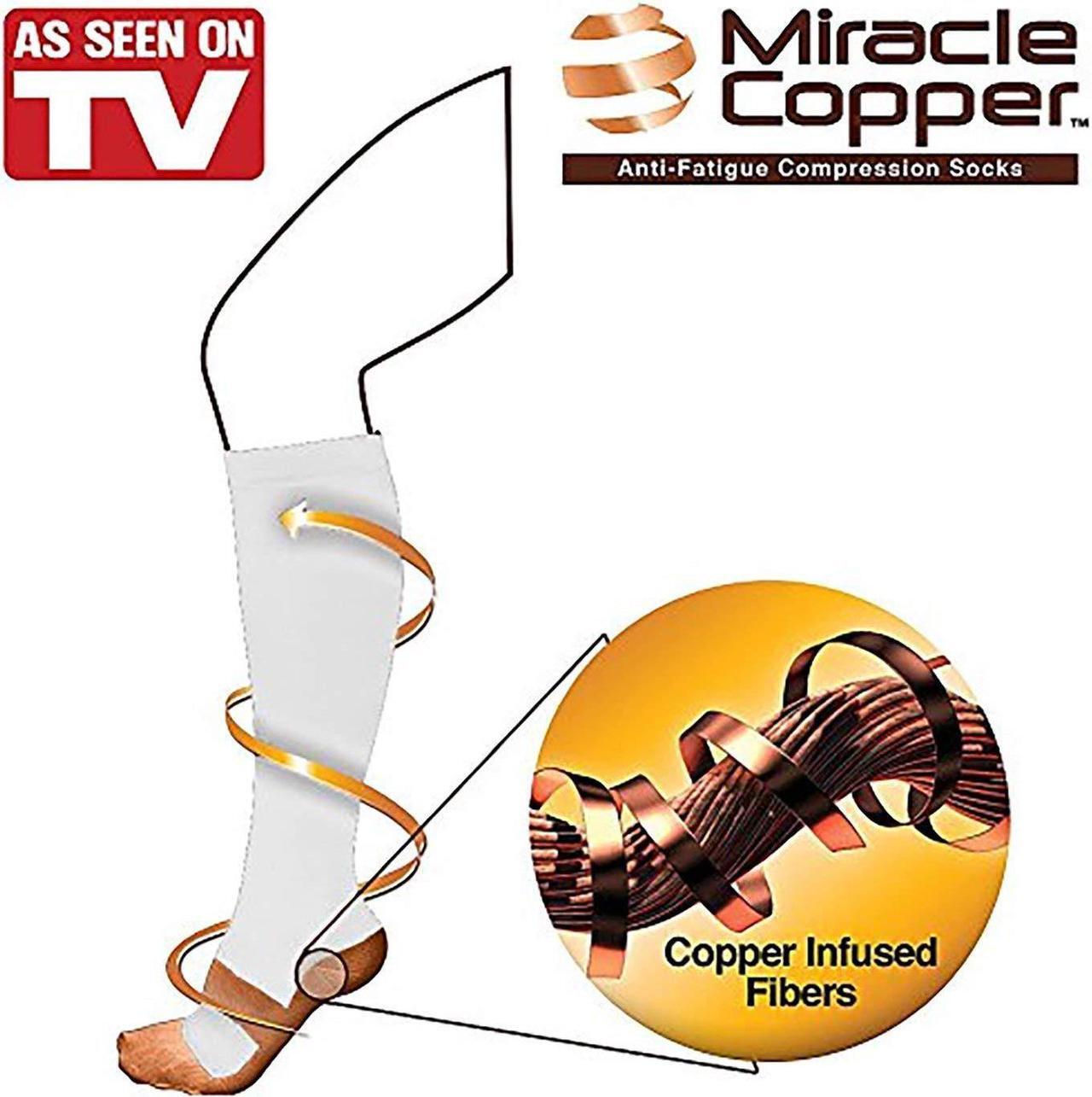Alt view image 3 of 5 - Miracle Copper Compression Socks - Large/Extra Large in White (Two Pack)